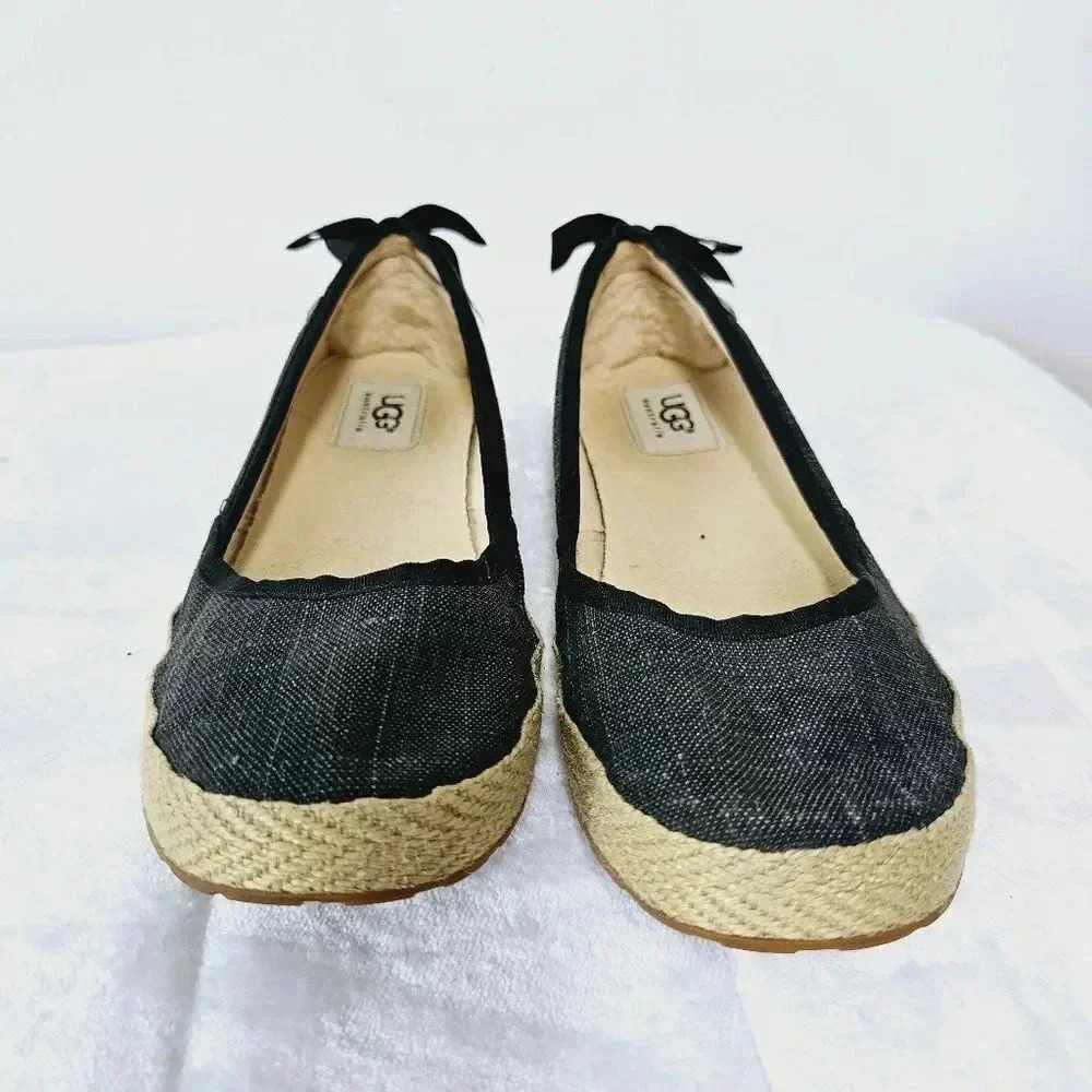 UGG black canvas espadrille flats 6.5 - Picture 9 of 13